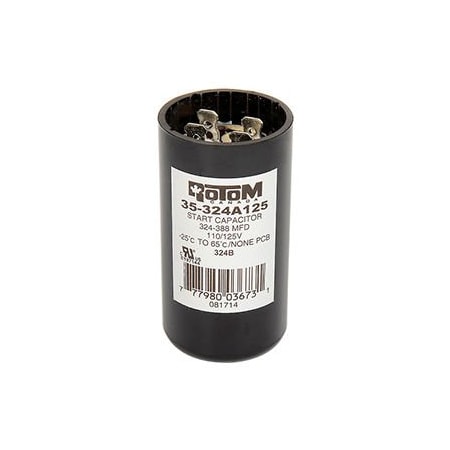 Pem Motors Rotom 324B, 324-388 MFD, 110/125V, Start Capacitor, Round 324B